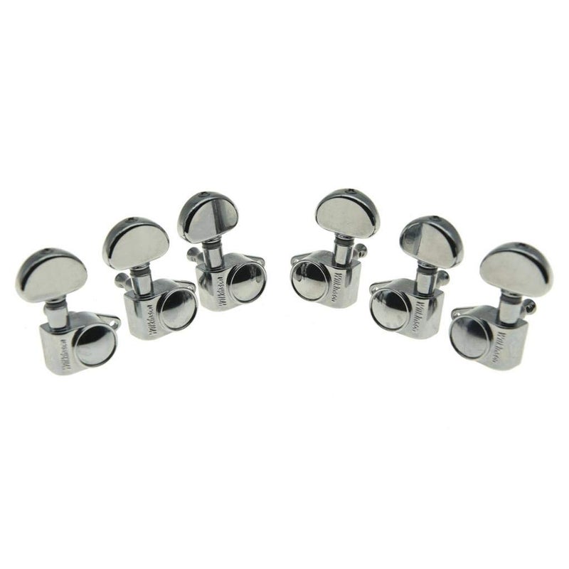Wilkinson 3x3 ROTO Style Full Size Sealed Guitar Tuners Tuning Keys Pegs Guitar Machine Heads Fits USA Les Paul or Acoustic Guitars Chrome - Image 2